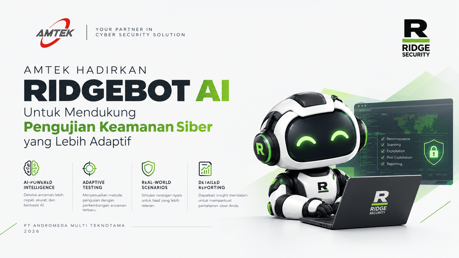 AMTEK dan RidgeBot AI untuk Mendukung Pengujian Keamanan Siber yang Lebih Adaptif dan Otomatis